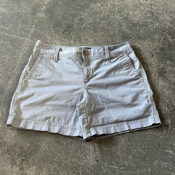 Eddie Bauer Khaki Shorts Womens 10 Tan Stretch Outdoors Pocket Flaps 5" - Picture 1 of 7